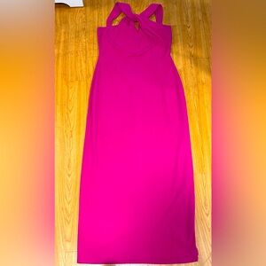 Bebe Pink Long dress with a slit. Size 14
